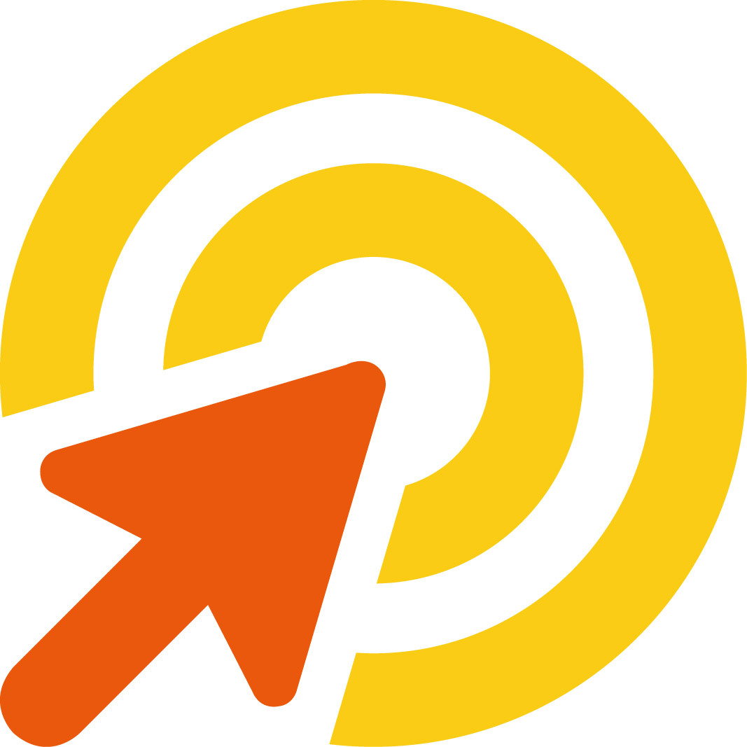 icon of a yellow target with an orange arrow pointing in the middle