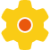 Icon of a yellow cog with an orange circle in the middle