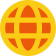 Icon of a yellow and orange globe