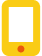 Yellow icon of a mobile phone with an orange home button