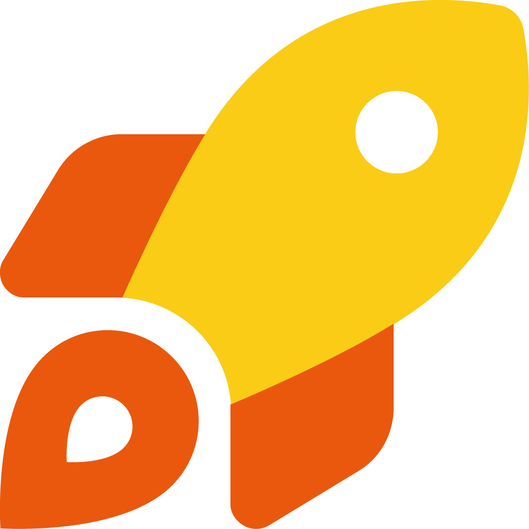 Icon of a yellow and orange rocket