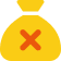 An icon showing a yellow bag with an orange cross on it