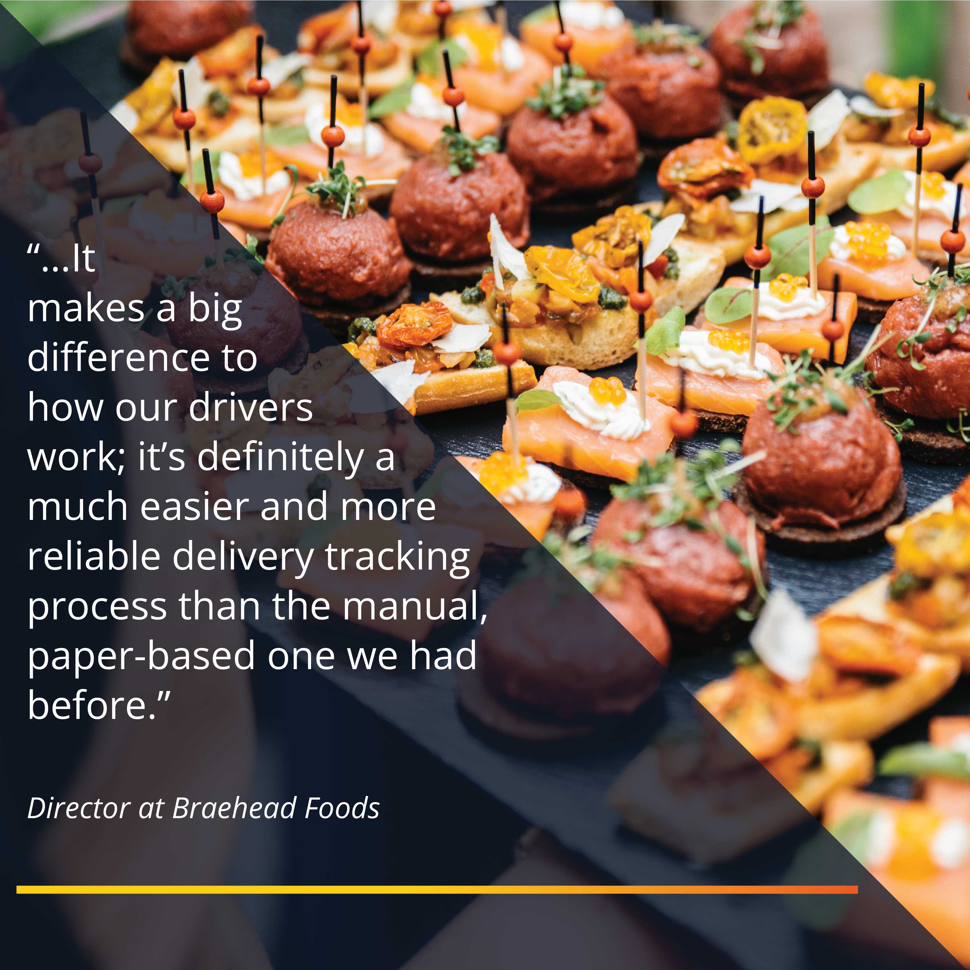 Picture of canapés with a quote