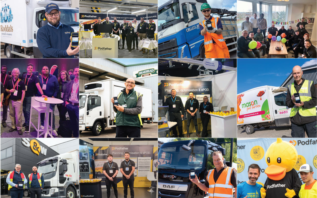 A montage of images from customers and Podfather team members