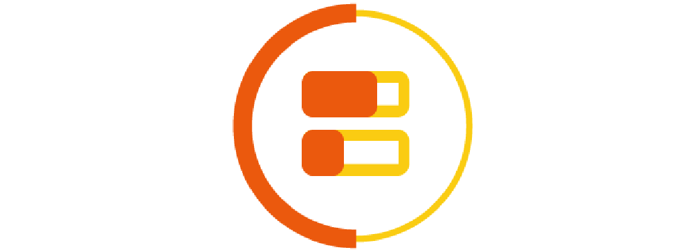 bar progress icons with yellow and orange circle border