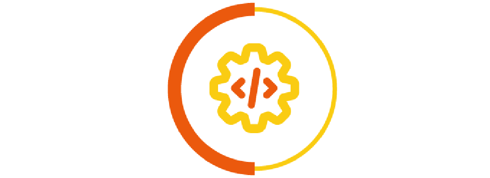 Integration icon in a orange and yellow circle border