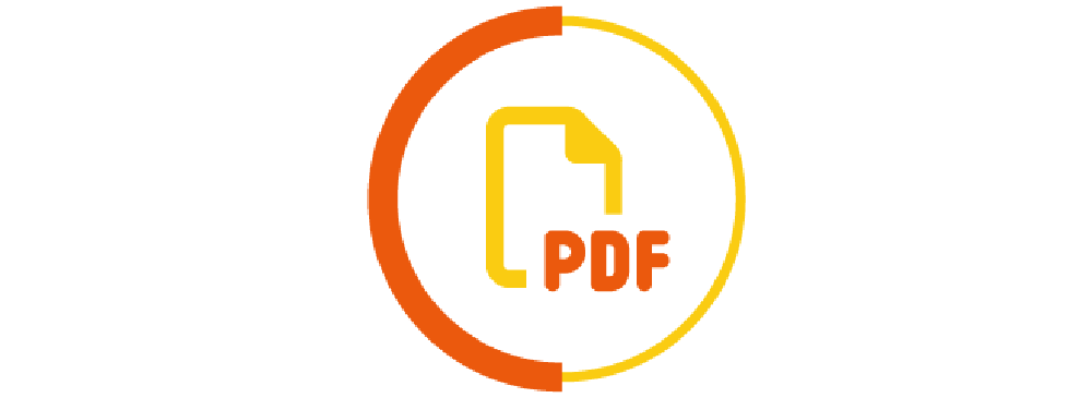 PDF icon in yellow and orange circle border