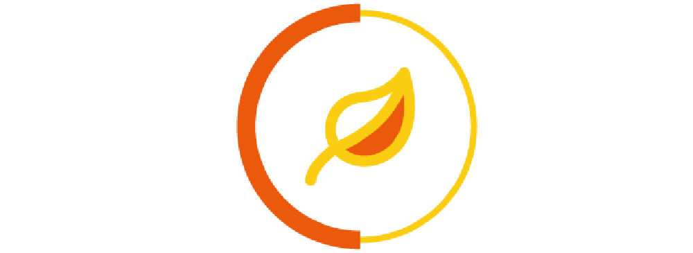 Leaf icon in a yellow and orange circle