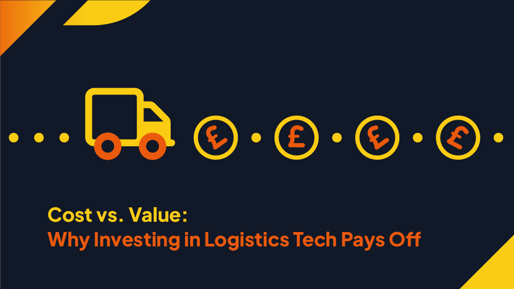 Navy background with a small truck and other symbols