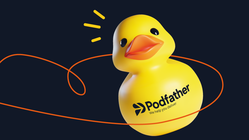 yellow rubber duck on a black background