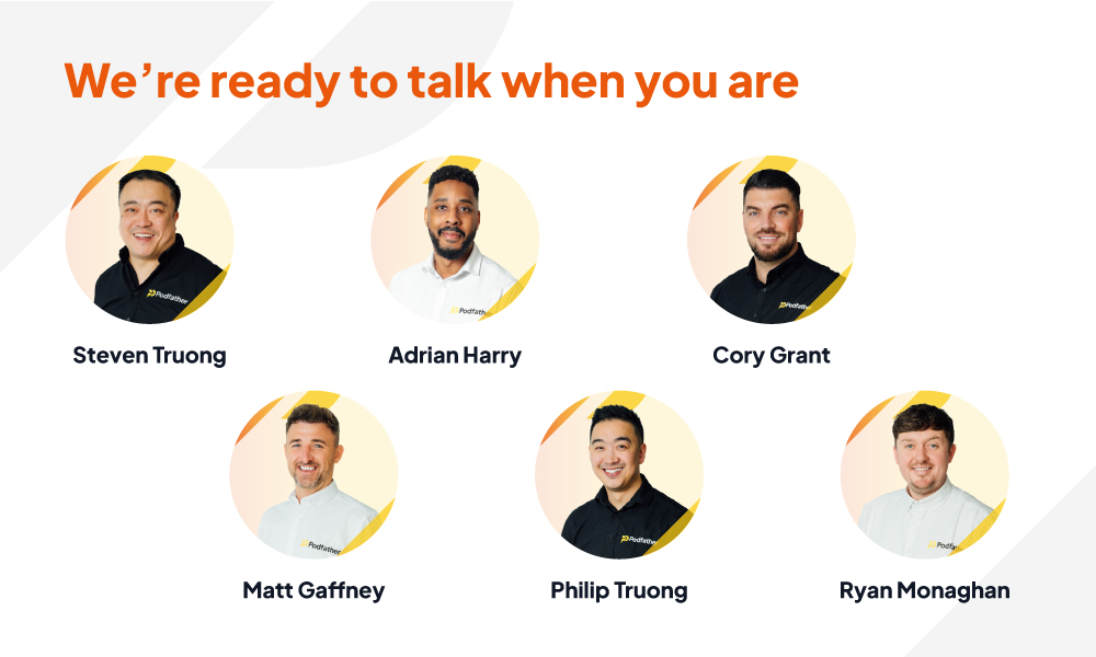 6 smiling men looking at the camera
